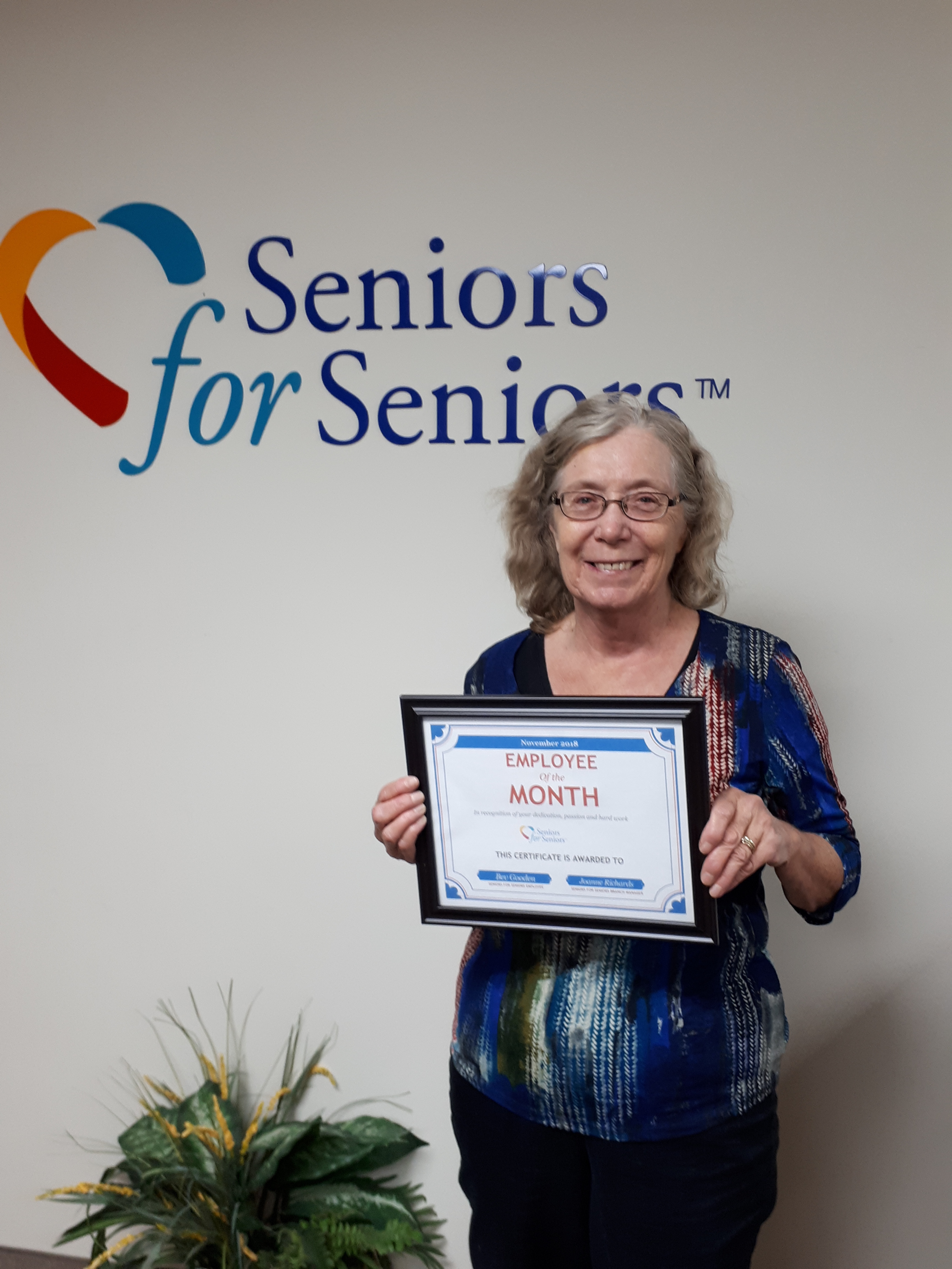 Image: Bev is our November Employee of the Month!